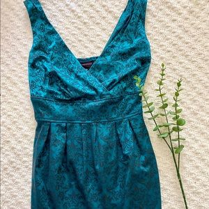 Torrid teal/velvet patterned sleeveless dress
